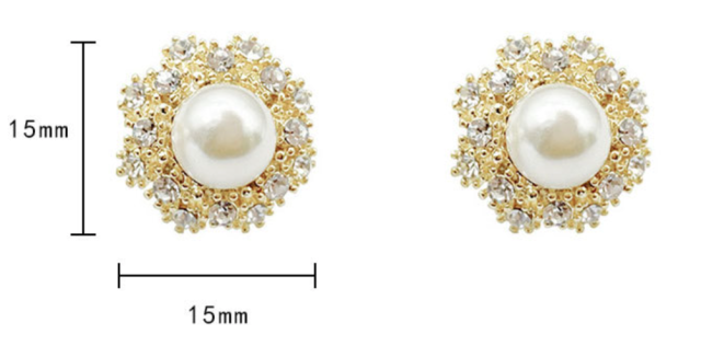 925 silver pin crown pearl earrings simple temperament