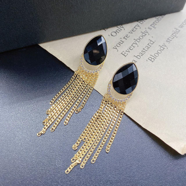 925 silver pin earrings for women tassel earrings