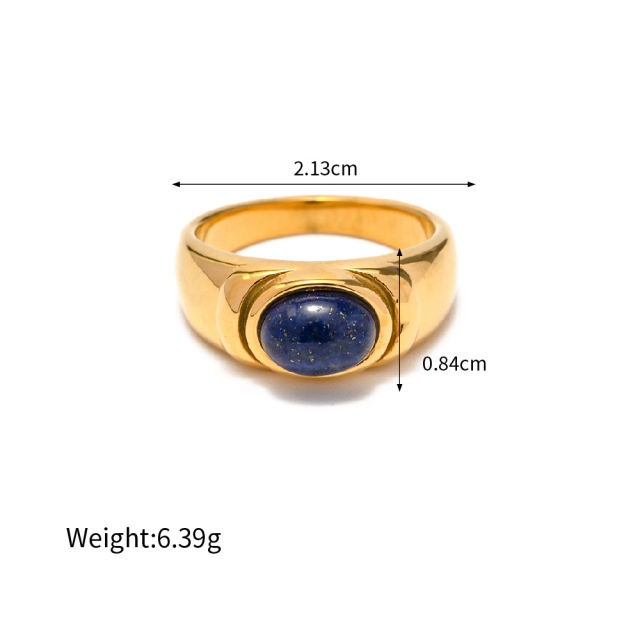 Titanium steel Lapis Lazuli Rings Necklace Palace vintage Premium