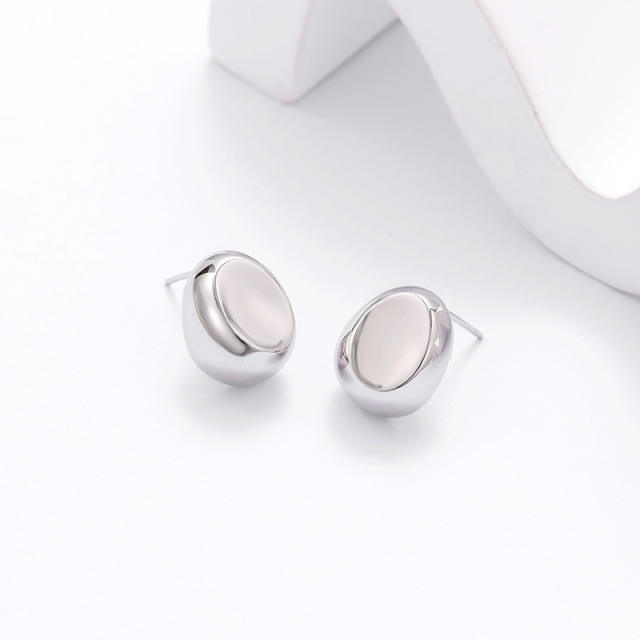 925 Silver Instagram-style Stud Earrings with a unique design and versatile fashion sense.