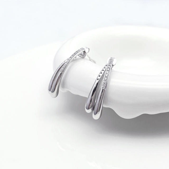 925 Silver Micro-Set Zirconia Unique Design Luxury Fashion Earrings for Women.