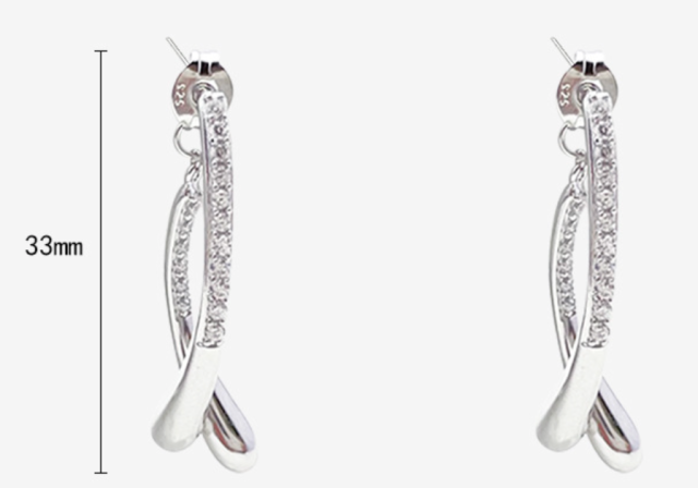 925 Silver Micro-Set Zirconia Unique Design Luxury Fashion Earrings for Women.