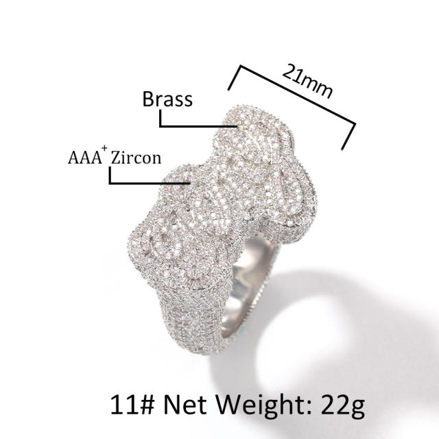 Exaggerated DIY letters small font zirconia ring Europe and the United States ins net red trend single product