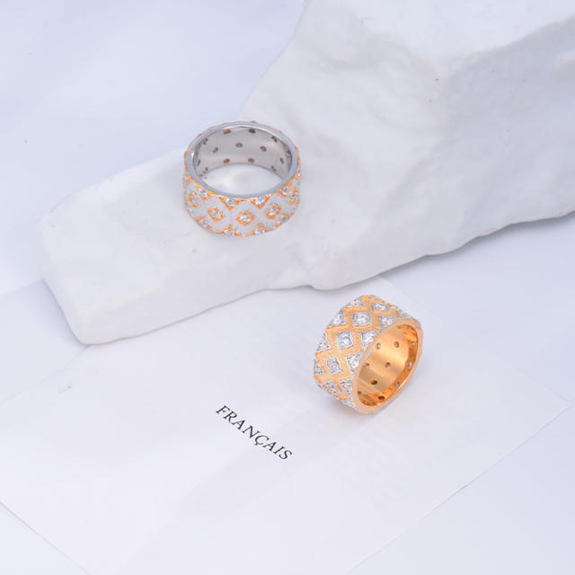 925 Silver Unique Design Light Luxury INS Style Bicolor Ring - Fashionable and Personalized