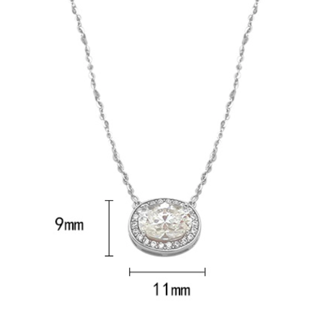 Moissanite 925 Silver Minimalistic Necklace with Delicate Micro Pave Cubic Zirconia.