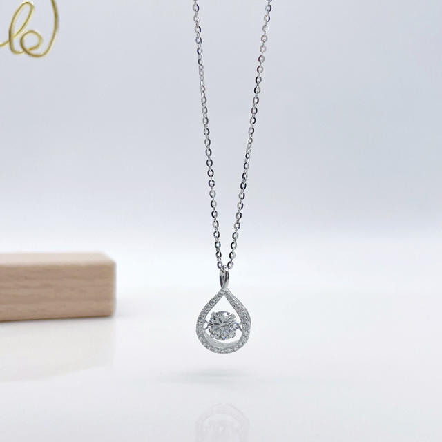 Moissanite 925 Silver Teardrop Pendant Collarbone Necklace, with a Touch of Luxury and Simplicity