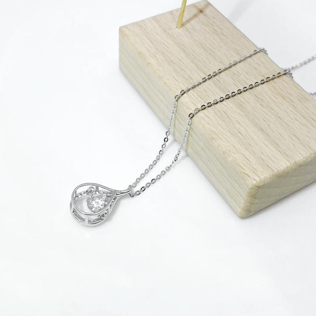 Moissanite 925 Silver Teardrop Pendant Collarbone Necklace, with a Touch of Luxury and Simplicity