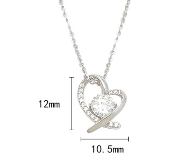 Moissanite 925 Silver Heart Pendant Trendy Personalized Necklace