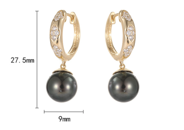 Tahitian Pearl 925 Sterling Silver Versatile Clasp Earrings for Women