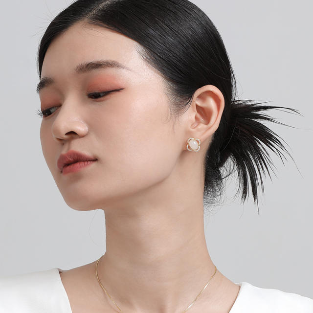 Hetian Jade 925 Sterling Silver Minimalist Vintage Chinese-style Earrings for Women