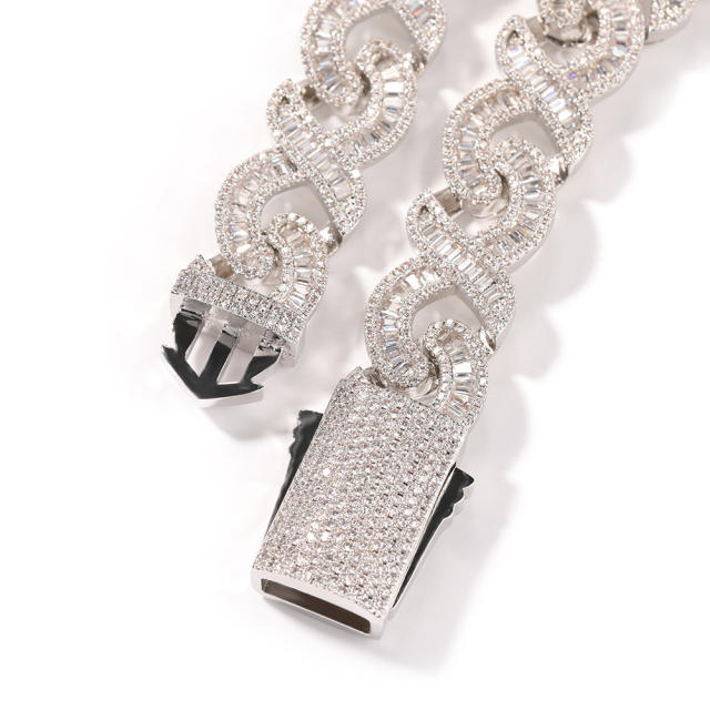 T-square infinity necklace with zirconia
