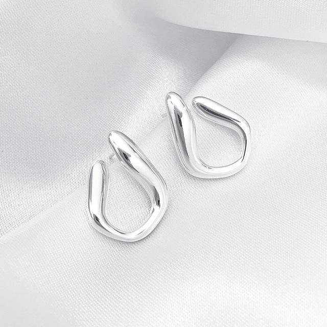 925 Silver Metal Geometric Earrings, Fashionable and Trendy