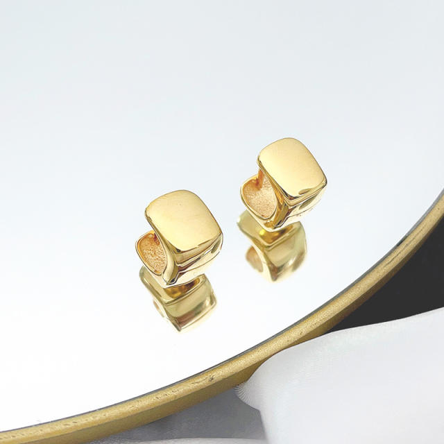 925 Sterling Silver Chunky Metal Minimalist Elegant Lightweight Luxury Women's Earrings