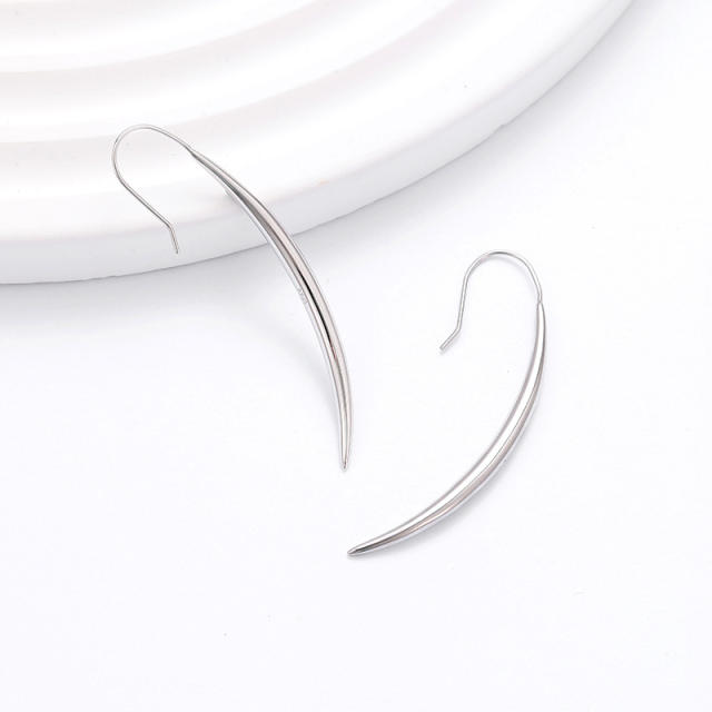 925 Silver Minimalist French-style Metal Wind Fashion Earrings for Women