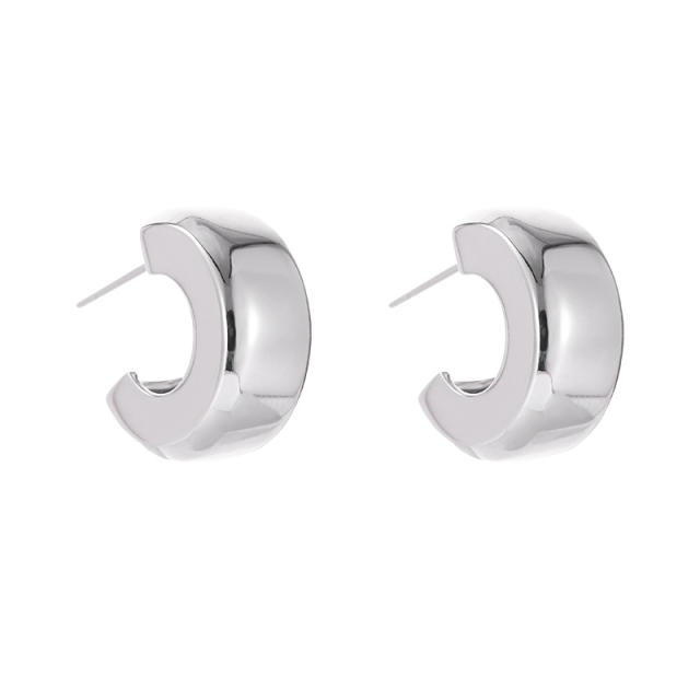 925 Silver French Retro C-shaped Luxurious Earrings for Women