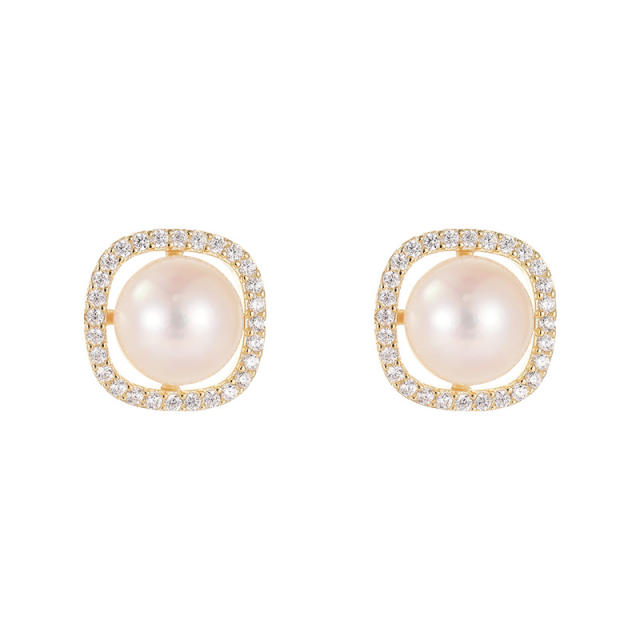 Akoya Natural Seawater Pearl 925 Sterling Silver Lightweight Luxury Minimalist Women's Earrings