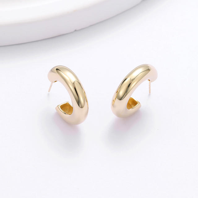 925 Silver Small C-Loop Minimalist Earrings for Women