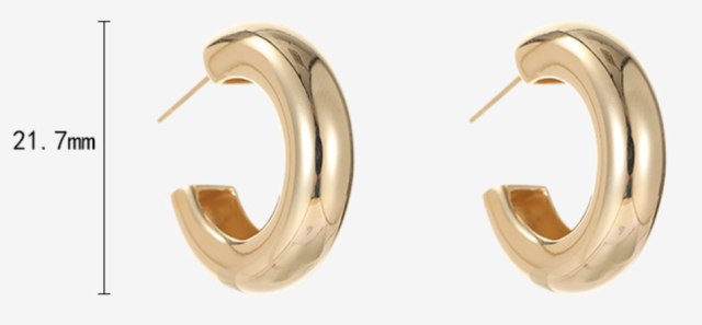 925 Silver Small C-Loop Minimalist Earrings for Women