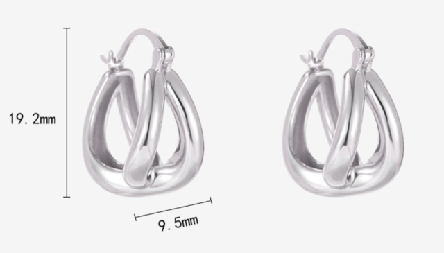 925 Silver INS Style Geometric Shape Versatile Metal Wind Earrings