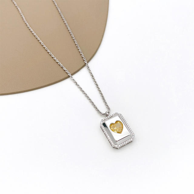 925 silver French-style delicate and cute heart pendant