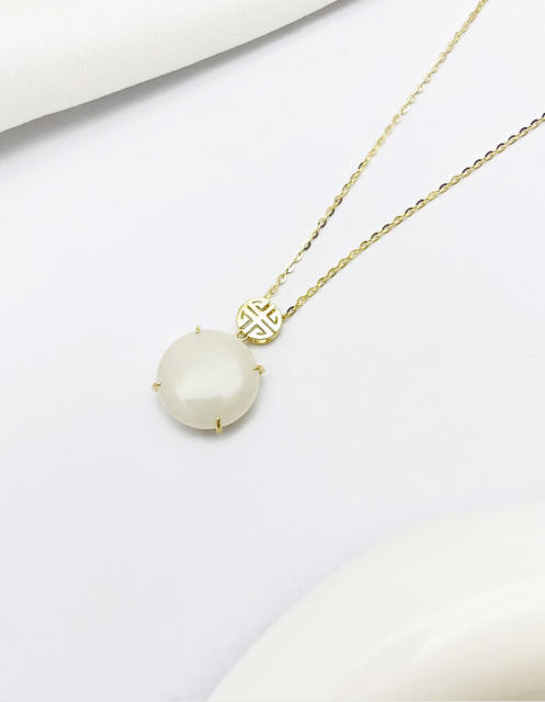Hotan jade 925 silver lightweight and luxurious minimalist pendant