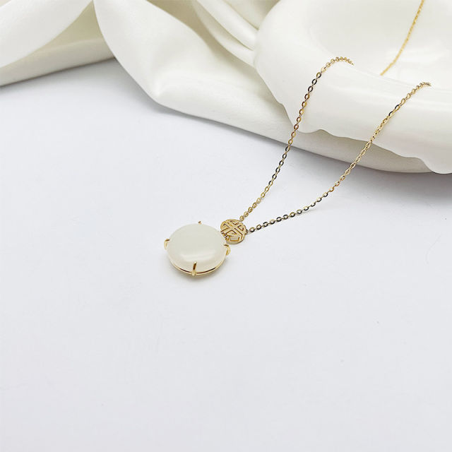Hotan jade 925 silver lightweight and luxurious minimalist pendant