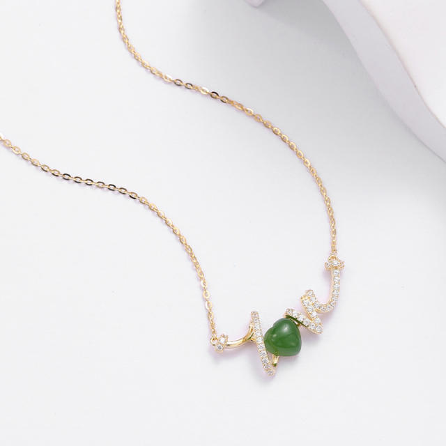 Hetian Jade 925 Silver Small Fox Pendant Necklace