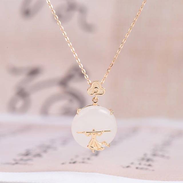 Hetian Jade 925 Silver Pendant for Women, featuring a niche design inspired by the return of the Great Sage