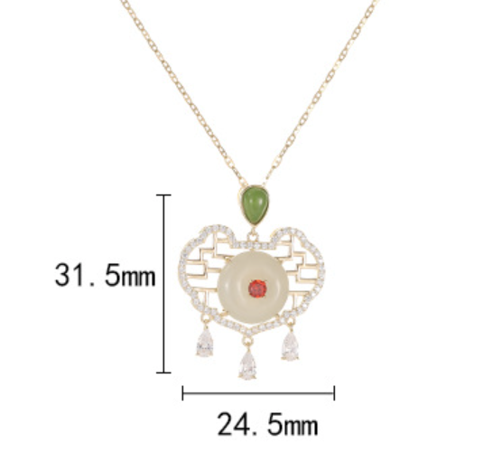 Watangyu 925 Silver Ruyi Lock Pendant, Light Luxury and Versatile
