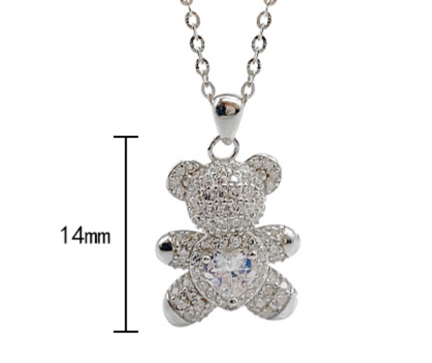 Sweet and Trendy Chic Bear Pendant Necklace with a Touch of Elegance