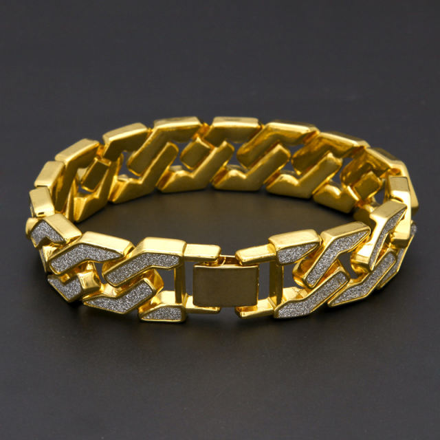 Hip-hop alloy zircon chain bracelet for men