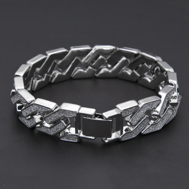 Hip-hop alloy zircon chain bracelet for men