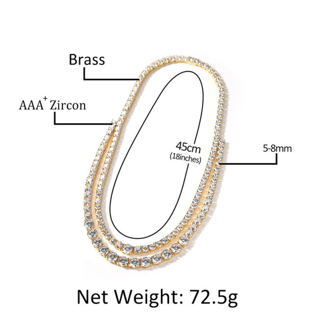 Double layered stacking zirconia necklace