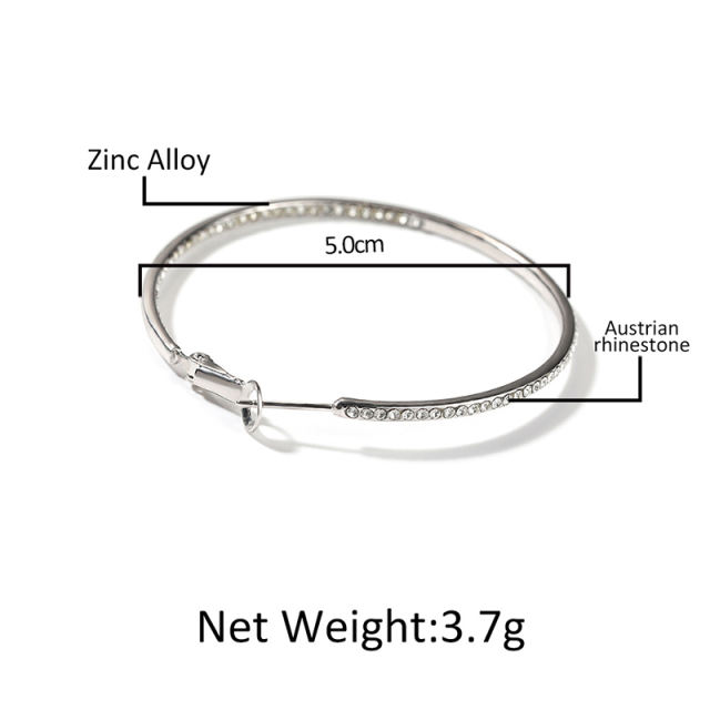 Simple alloy zircon big hoop earrings
