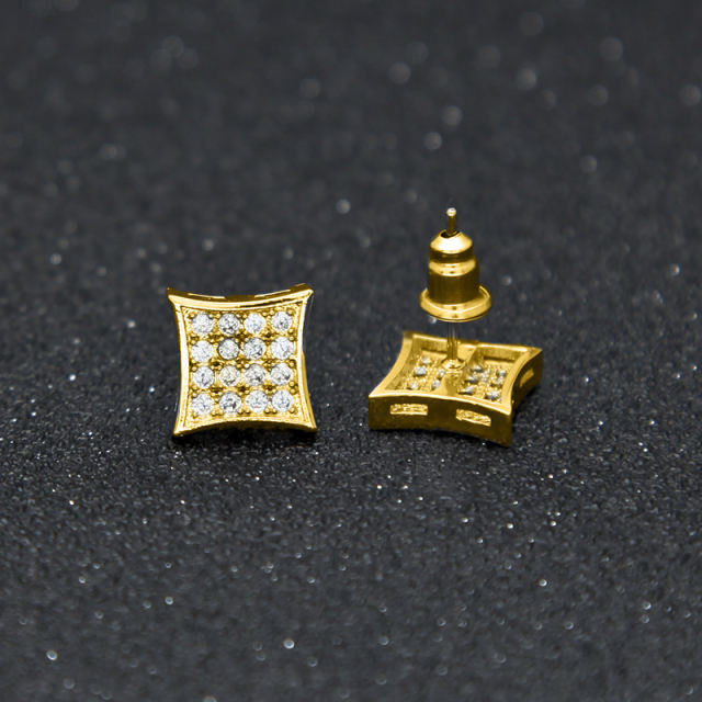 Hip-hop rock micro-set zirconia men's earrings