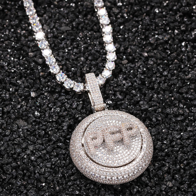 Personalized rotating custom letters pendant necklace