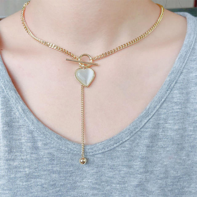 Women's heart pendant collarbone chain necklace