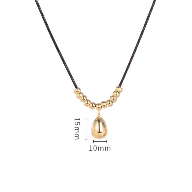 Personalized simple gold drop pendant necklace