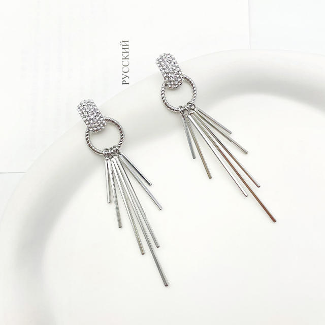 S925 silver needle rhinestone earrings