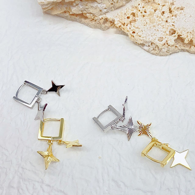 Wholesale geometric star drop earrings