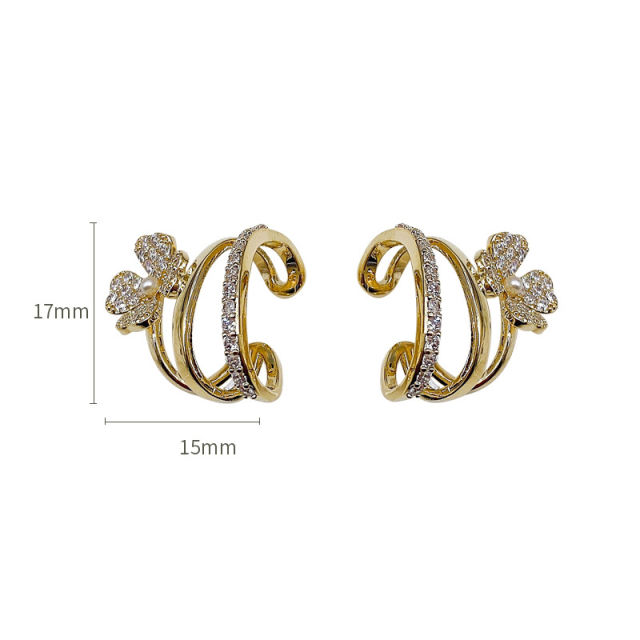 Wholesale multi-layer flower earrings