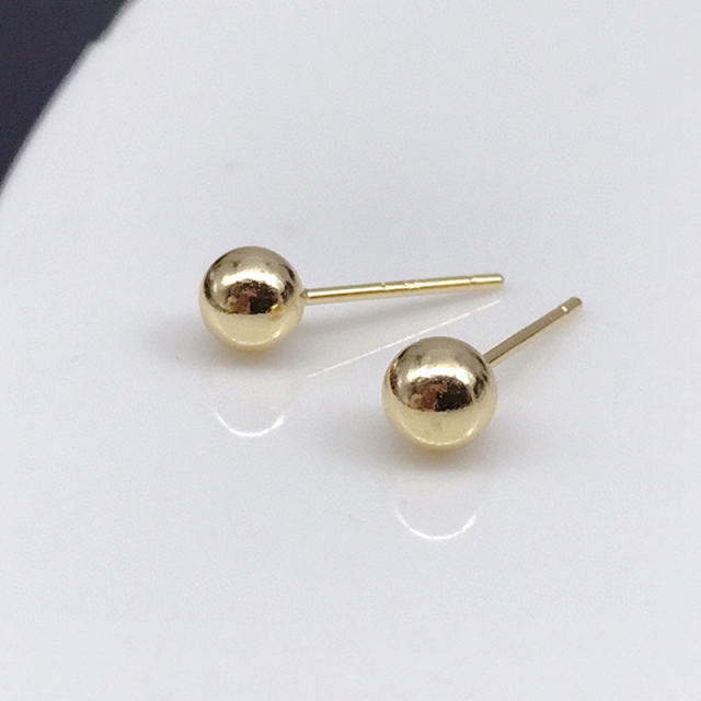 S925 silver round ball beans earrings