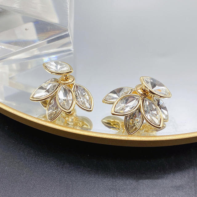 Wholesale baroque crystal petals earrings