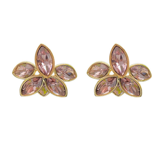 Wholesale baroque crystal petals earrings