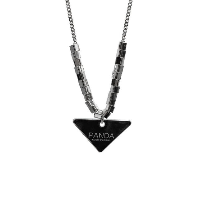 Hip-hop triangle pendant necklace