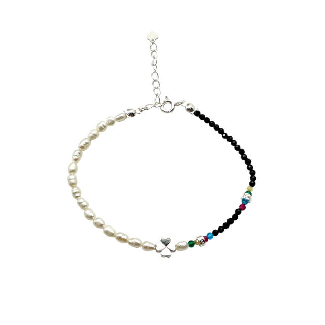 S925 silver natural freshwater beads bracelet